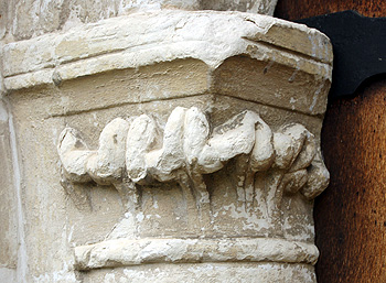 Capital on the west side of the south door March 2012
